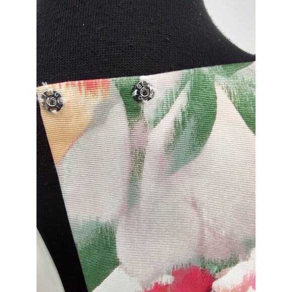 Eliza J. Pink Floral Jacquard Popover Fit&Flare Dress Size 8 Lined Pockets Zip - Picture 11 of 16